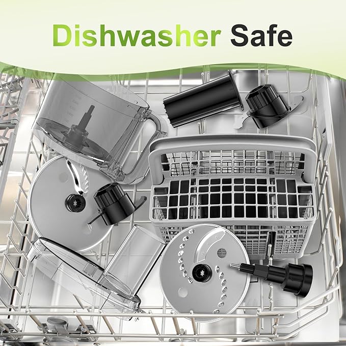 Facelle Electric Food Processor 10 Cup Large Bowl with 6.8oz Grinder, 600W Vegetable Chopper for Mincing, Dicing, Shredding, Puree & Kneading Dough, Great for Cheese Grater, Hummus, Meat and Salsa