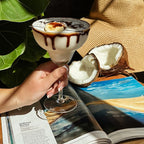 MORA PURE Margarita Glasses Set of 4, 12 oz Modern Bar Glass for Martini, Frozen Daiquiri, Tropical Summer Parties - Classic Coupe Cocktail Drinkware, Great Gift for Mixologists, Hand Blown Crystal