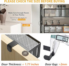 8-Tier Over The Door Pantry Organizer with Mesh Baskets, Adjustable & Stable Hanging Spice Rack for Kitchen, Bathroom, Bedroom, and Baby Essentials Storage (16" W 8-Tiers, Black)