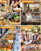 GarveeHome Chafing Dish Buffet Set 2 Pack, 8 QT Food Servers and Warmers Stainless Steel Chafer with Water Pan for Weddings, Parties, Banquets, and Catering