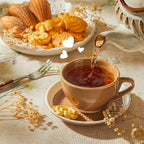 Sweese 6 Ounce Cappuccino Cups with Saucers, Porcelain Double Espresso Cups Set of 4 - Yellow