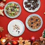 Small Pasta Bowls Set of 8, 16 Oz, 8 inch, Salad bowls, Ceramic bowls, Microwave & Dishwasher Safe, Light Colored Wave Edge