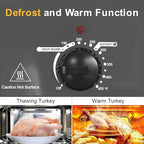 Sunvivi Electric Roaster Oven with Viewing Lid, 26-Quart Turkey Roaster, Defrost/Warm Function, Removable Pan & Rack, Stainless Steel, Grey