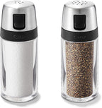OXO Salt and Pepper Shaker Set, Clear, Stainless Steel