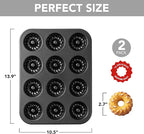 Tiawudi Mini Fluted Tube Cake Pan, 12 Cavity Bundt Cake Baking Pan, Non-stick Baking Mold for Cupcakes, Donuts, Cornbread, Brownies, Jellies, Set of 2