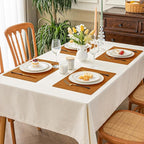 Romanstile Fall Vinyl Placemats Set of 8-12 X 18 Inch - Heat Resistant Place Mats 100% Waterproof Oilproof Wipeable Reversible Faux Leather Table Mats for Kitchen/Dining/Party/Outdoor, Orange