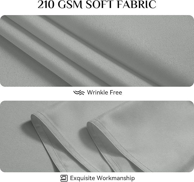 Softalker Rectangle Tablecloth, Waterproof & Stain Resistant Square Table Cloths Wrinkle Free Fabric Washable 210GSM Polyester Table Cover for Dining/Party/Outdoor - 70 x 70 inch,Light Grey