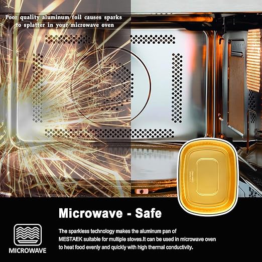 Oval Aluminum Foil Pans with Snap-On Lids (5 Pack) | 2X Thicker Heavy Duty Reusable Container 50oz for Take-Out (Black)