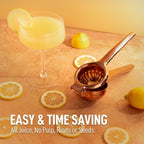 Zulay Kitchen Lemon Squeezer Stainless Steel - Premium Quality, Heavy Duty Solid Metal Squeezer Bowl - Large Manual Citrus Press Juicer and Lime Squeezer Stainless Steel - Rose Gold