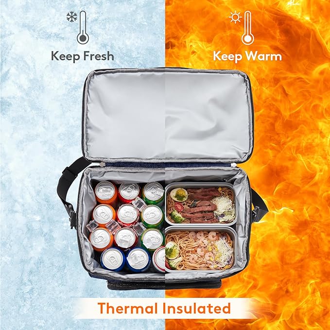 Lifewit Insulated Cooler Bag, 32/48 Can Large Leakproof Beach Cooler, Lightweight Portable Double Layer Soft-Sided Travel Ice Chest for Camping, Kayaking, Road Trips, Grocery Shopping