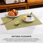 LEXMORE PVC Woven Placemats 8 PCS Wipeable Indoor/Outdoor Table Mats Washable Vinyl Place Mats for Dining Table, Set of 8-Pea Green