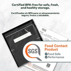 Resealable Zipper Vacuum Seal Bags 7" x 8" (100 Count) 5.5 Mil (Black and Clear) - BPA Free Commerical Grade Food Saver for Storage, Sous Vide, Cookies, Candy, Meal Prep Packaging, Candy, Sealer Bag