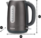 Sencor SWK1778BK 1.7L Stainless Steel Electric Kettle with Lid Safety Lock, Black