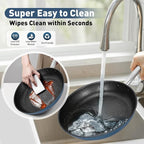 DishDelight Pots and Pans Set Nonstick, Nonstick Frying Pan, 10 Inch Fry Pan, 12 Qt Ceramic Saute Pan with Glass Lid, Induction Cookware Set, Added Plasma Diamond, Blue