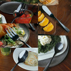 Silverware 65-Piece Black Hammered Flatware Set with Serving Utensils Stainless Steel Thick Handle Mirror Polished Cutlery Set for Wedding Hotel Restaurant, Service for 12