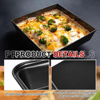 3 Pcs Detroit Style Pizza Pan 10 x 10 x 1.8 in Hard Rectangular Deep Pizza Pans Non Stick Sicilian Style Pizza Pan Dish Pre Seasoned Bakeware Kitchenware