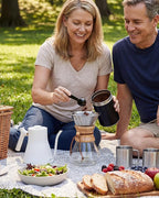 AGOGO Pour Over Coffee Maker Glass - 6/8/10 Cup Barista Kit with 304 Stainless Filter for Home, Office, Camping, Cafes - Easy Clean Coffee Dripper Set (Rag&Brush Included) (8 Cup/28 oz-Slim Shape)