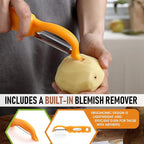 Spring Chef Premium Swivel Vegetable Peeler, Soft Grip Handle and Ultra Sharp Stainless Steel Blades - Perfect Kitchen Peeler For Veggie, Fruit, Potato, Carrot, Apple - Mango