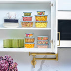 24pc Set Glass Food Storage Containers & Bowls with Airtight Lids - Leakproof BPA-Free Meal Prep Airtight Stackable Lunch Boxes, Kitchen Pantry & Storage Organizers - Microwave Freezer Dishwasher Safe