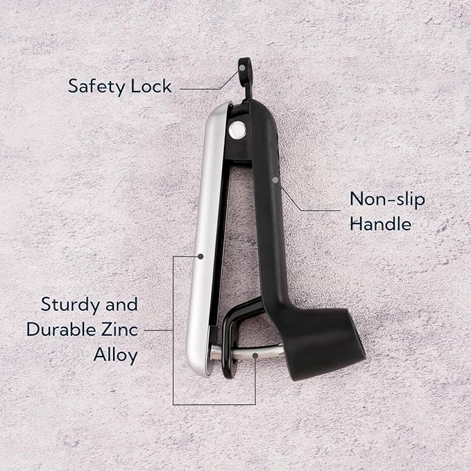 KITCHENDAO Cherry Pitter Tool, Larger Cross-Pitting Head, Cherry Core Remover with Safety Lock, Sturdy Zinc Alloy Handle, Dishwasher Safe(Black)