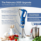 TK Commercial Immersion Blender, 500 Watt/.5 HP Variable Speed Motor, 16,000 RPM Heavy Duty with Performance Assurance - 12"