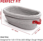 Cotton Rope Banneton Bread Proofing Basket Set, 2 x Oval Bread Basket with Liners & Covers for Artisan Bread Baking, Sourdough Bread Baking Supplies