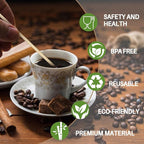 MAQIHAN 1000pcs Sip Stirrers - Bamboo Coffee Stir Sticks Disposable Hot Drink Beverage Stirring Swizzle Stir Sticks For Coffee，Milk, Juice, Cocktail, Chocolate, Suit For Party, Bar 5.5 Inch Square
