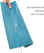 Myir JUN Placemats Set of 4, Vinyl Woven Placemats Place Mats Indoor Set of 4 Washable Table Mats Non-Slip Place mats for Dining Table (Blue, Set of 4)