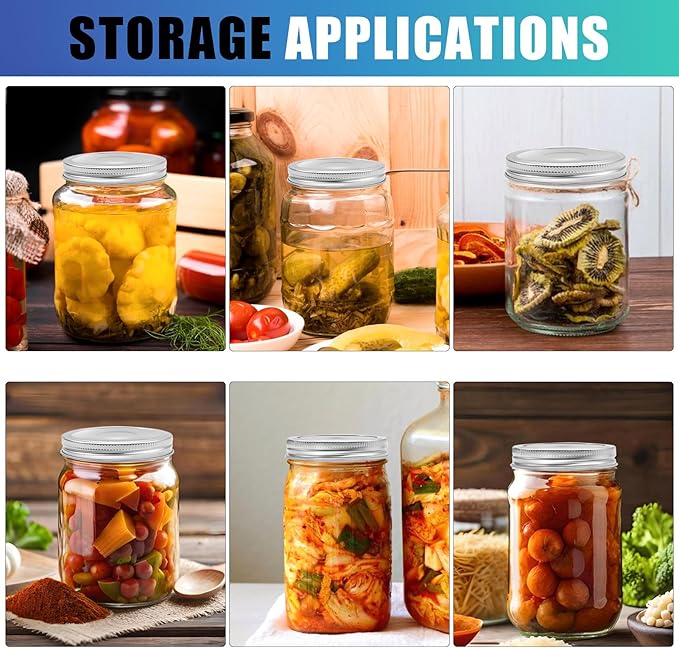 VIBRATITE 100 Pieces Regular Mouth Canning Rings, 70MM Mason Jar Split-Type Metal Canning Bands for Ball, Kerr, Mason Canning Jar Rings, Reusable Leak Proof Replacement Bands