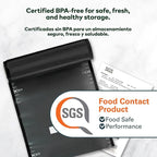 Vacuum Seal Rolls 11" x 25' 2 Pack (50 Feet Total) (Black and Clear) 5.5 Mil - BPA Free Commerical Grade Food Saver for Storage, Sous Vide, and Meal Prep Sealer Bag