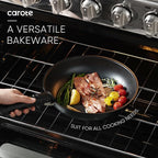 CAROTE 17Pcs Pots and Pans Set Non Stick, Cookware Set Detachable Handle, Nonstick Induction Kitchen Sets Non Stick with Removable Handle, RV Cook Ware, Oven Safe, Black