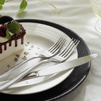 HIKAA Forged Silverware Set Stainless Steel Flatware Set,Service for 4,Matte Satin Polished Cutlery Set,Dishwasher Safe (Mattle Silver, 5PCS)