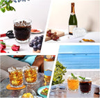 Shatterproof BPA Free Plastic Drinking Glasses, 8 oz Glacial Pattern Reusable Cups Unbreakable Tumblers for Wine, Cocktails, Beer, Juice & Whiskey - Dishwasher Safe, Set of 4