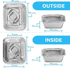 MontoPack Disposable Takeout Pans with Clear Lids | 1lb Capacity Aluminum Foil Food Drip Containers with Strong Seal for Freshness & Spill Resistance | Earth, Eco-Friendly & Recyclable 100Pack 5x4”