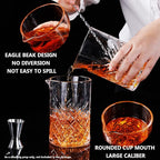 2 Pack Crystal Cocktail Mixing Glasses, 24oz, Thick Weighted Bottom, Professional Bartender's Mixer Glass Stirring Glasses, Bar Tools