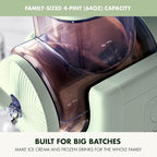 GreenPan Frost Ice Cream Machine & Frozen Drink Maker, Soft Serve, Slushie, Sorbet, Milkshakes & Cocktails, No Freezer Needed, 7 Textures, Quiet & Rapid, Easy Clean, Family Size, Pistachio Sage