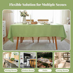 Laolitou Table Cloth Rectangle Linen Waterproof Textured Sage Green Tablecloth, Washable Wrinkle Free Spill Proof Fabric Tablecloths for Dining Table Farmhouse Kitchen Holiday, 60x120 Inch