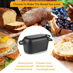 Velaze 3.6QT Dutch Oven for Bread Baking,Oval Cast Iron Bread Oven Pan with Lid and Offset Handles,Oven Safe to 500°F for Homemade Sourdough Bread(Black)