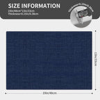 Cloth Placemats, Set of 4 Heat-Resistant Cotton Linen Blend Double Layered Machine Washable Place Mats, Wrinkle Free Thick Fabric Dining Table Mats for Indoors & Outdoors (Navy Blue, 4)