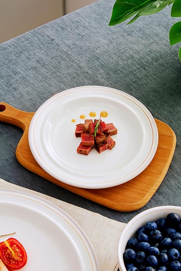 9-inch Porcelain Dinner Plate Set of 6 - Microwave, Oven and Dishwasher Safe, Scratch Resistant. (9-inch Cozy Gray)