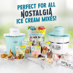 Nostalgia Electric Ice Cream Maker – Parlor Style, Old Fashioned Soft Serve Ice Cream Machine Makes Frozen Yogurt or Gelato in Minutes - Fun Kitchen Appliance – White - 4 Quart