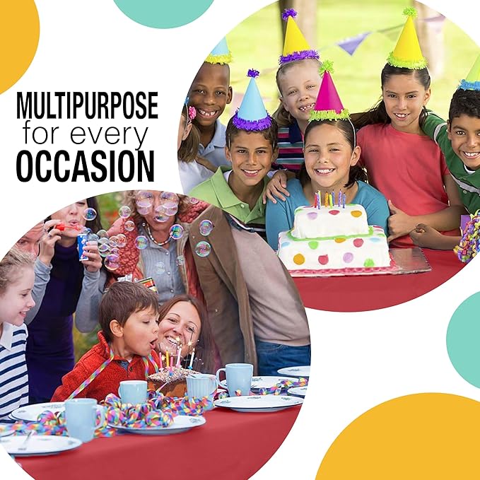 Exquisite Red 54x300in Plastic Disposable Tablecloth Roll with Built-in Cutter - 36 Rectangle Table Covers in a Box