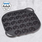 TIKUSAN Takoyaki Pan Cast Iron Takoyaki Maker Skillet Griddle Japanese Octopus Meat Ball Mold Maker for Gas Heater (21 Molds)