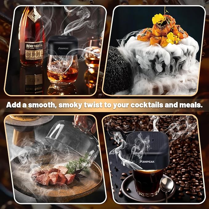 Electric Whiskey Smoker Kit - 12pcs Wood Chips, Cocktail Smoker Kit – Bourbon, Drink Smoker for Old Fashioned Smoker Gift for Men, Birthday, Anniversary, Husband, Boyfriend, Whisky Accessories