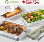 Starfrit 30-Pack Aluminum Storage Containers with Lids (8.5”x 6”) - 2.25 LB Capacity - Recyclable - Disposable - Oven & Freezer Safe - Perfect for Cooking, Meal Prep & Takeout