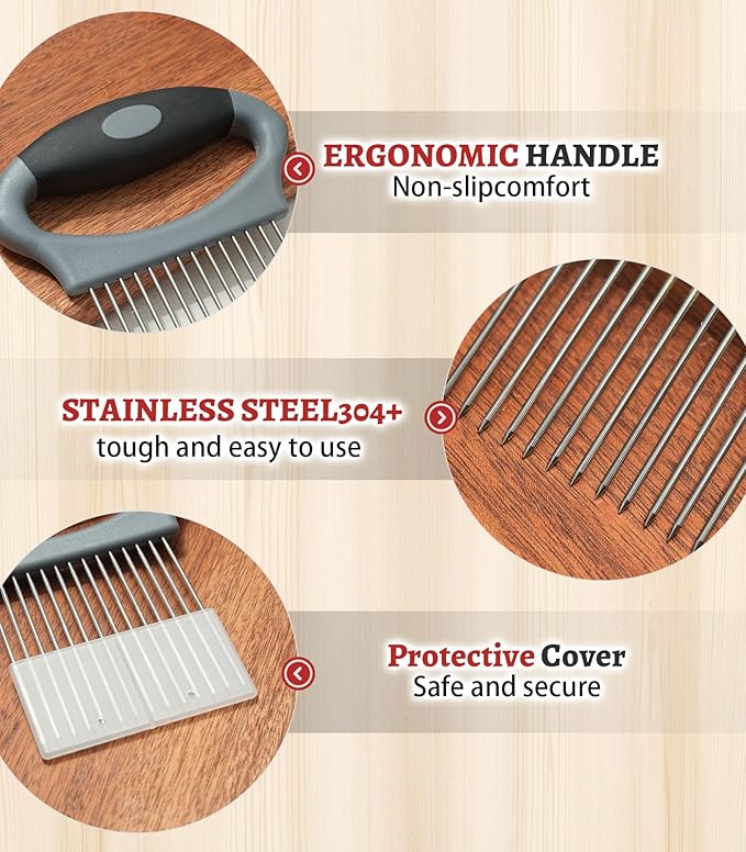 Onion Slicer PRO | Onion Cutter | Holder for Slicing | Lemon Vegetable Cutter for Potato and Tomato, Avocados, Eggs, Food Slicer Assistant Tool for Slicing Fruit and Meat