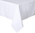 sancua Rectangle Tablecloth - 60 x 84 Inch - Stain and Wrinkle Resistant Washable Polyester Table Cloth, Decorative Fabric Table Cover for Dining Tables, Buffet Parties and Camping, White