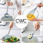 COOK WITH COLOR Silicone Cooking Utensils, Kitchen Utensil Set, Easy to Clean Silicone Kitchen Utensils, Cooking Utensils for Nonstick Cookware, Kitchen Gadgets Set, 38 Piece, Blue and White