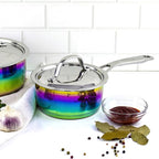 The Magical Kitchen Collection - Iridescent Rainbow Cookware Set - Premium Heavy Duty Stainless Steel and Titanium Pots & Pans Set - Rust Proof, Induction Stove & Oven-Safe (10 Piece)