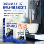 Descaling Powder Solution (6-Uses) Coffee Machine Descaler Cleaner | Compatible with Breville Keurig Nespresso Delonghi Ninja | To Descale Automatic Coffee Pots & Makers & Espresso Machines